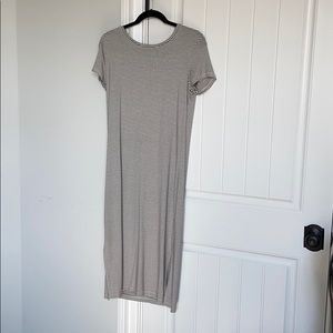 Black and white striped dress